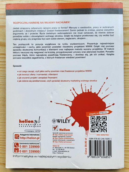 "Podręcznik freelancera" (projektowanie stron www) -stan IDEAL - TANIO