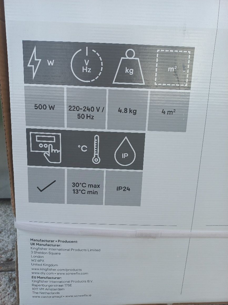 Nowy Grzejnik łazienkowy elektryczny drabinkowy z grzałką
