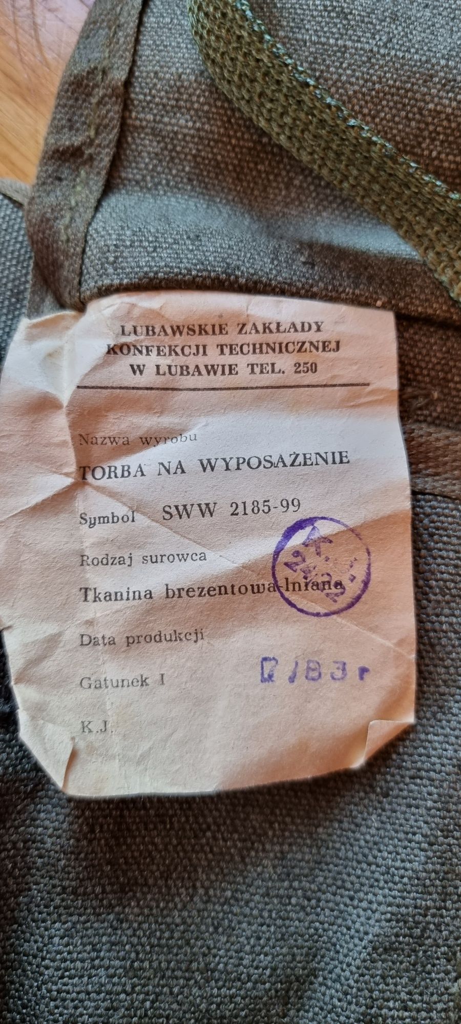 Torba chlebak brezentowy apteczka