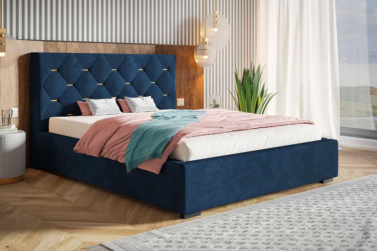 Łóżko łóżka tapicerowane BIANCO 180x200 - stelaż drewniany + pojemnik