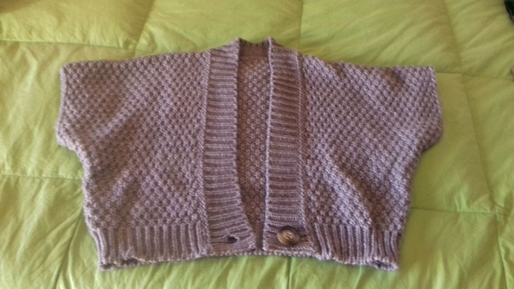 Poncho/Colete tricôt de pura lã, senhora