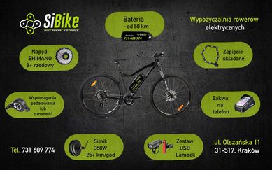 Wynajem roweru elektrycznego w Krakowie.