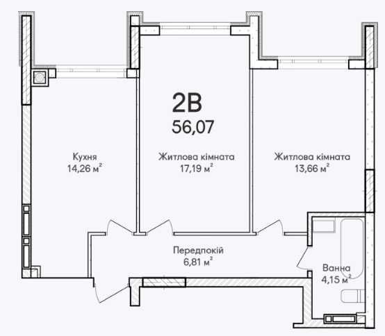 Продам комфортну 2-кімнатну квартиру 57.2м².Синергія Сіті. з парком.