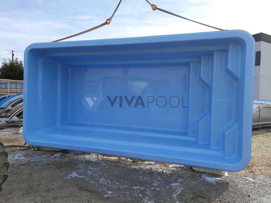 Nowoczesny basen ogrodowy z osprzętem TULUZA 5x3 wkopywany poliestrowy