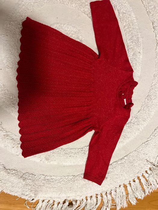 Czerwona sukienka z lureksem N&M