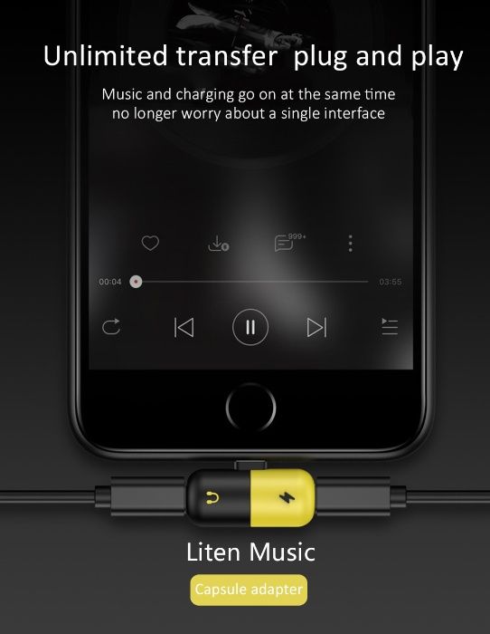 Разветвитель для быстрой зарядки и работы наушников в iPhone