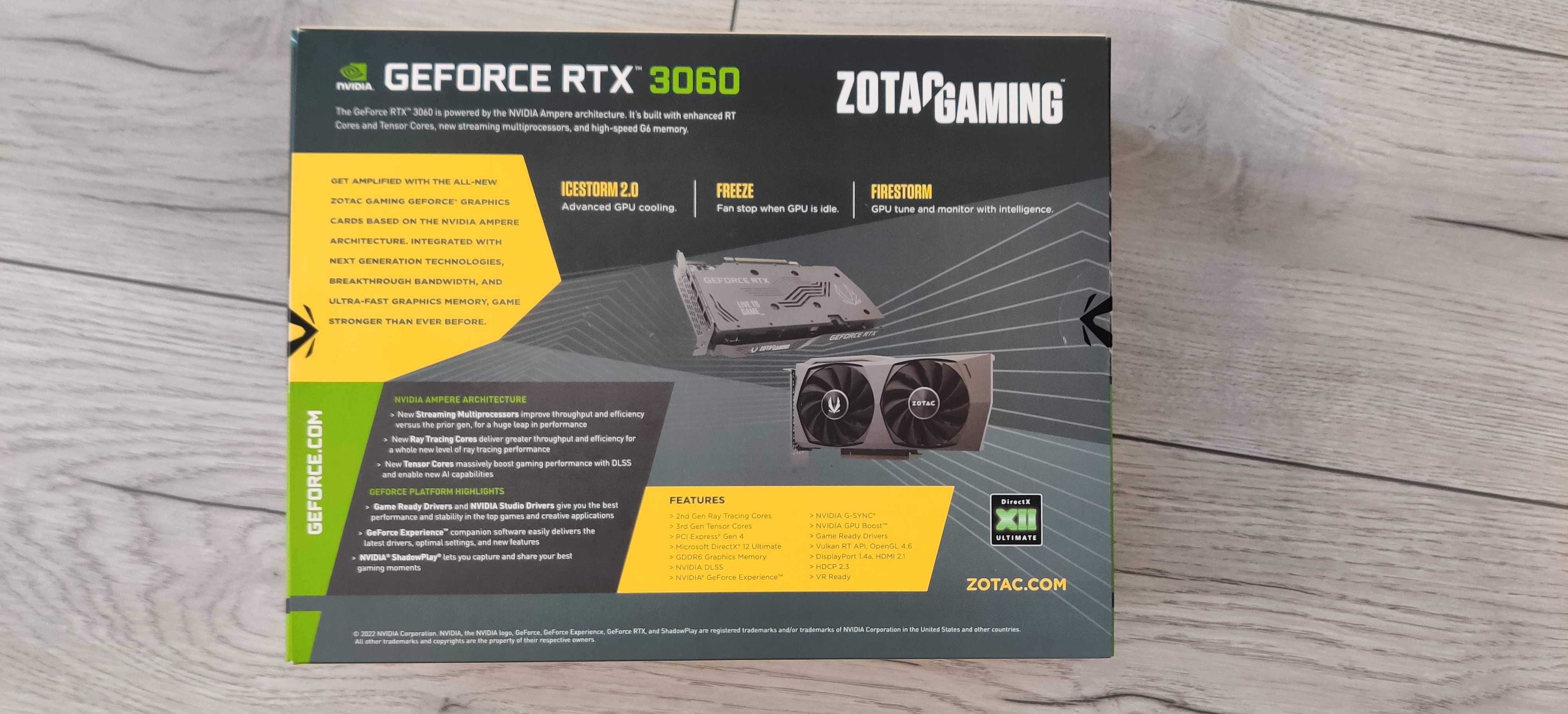 Pudełko ZotacGaming Nvidia RTX3060