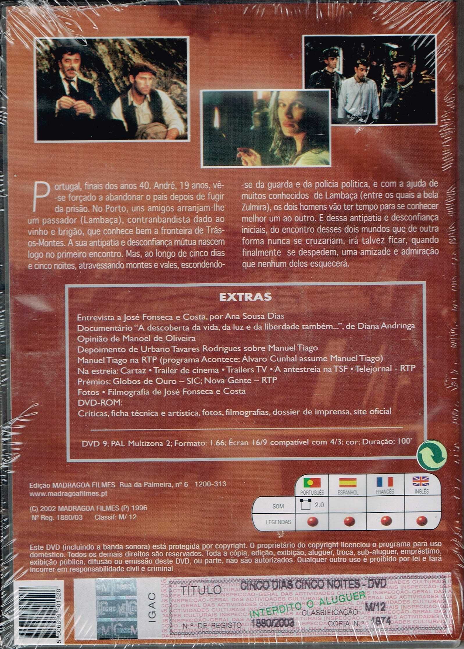 Filme DVD: Cinco Dias, Cinco Noites (1996) - NOVO! SELADO!