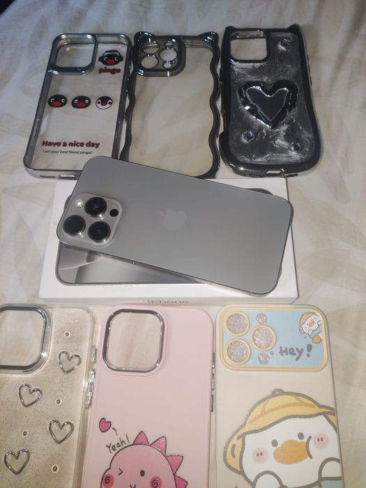 Iphone 16 pro max with box and extra covers
