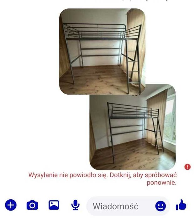 IKEA SVÄRTA łóżko piętrowe antresola 90x200cm stal Warszawa Miedzeszyn