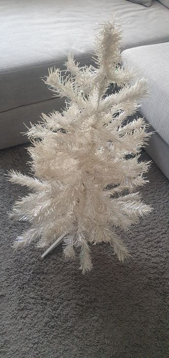 Árvore de Natal branca com brilhos sintilantes  85cm