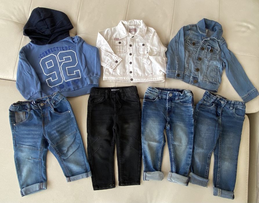 Комплект Джинсы , джинсовые куртки, худи на мальчика 80-92