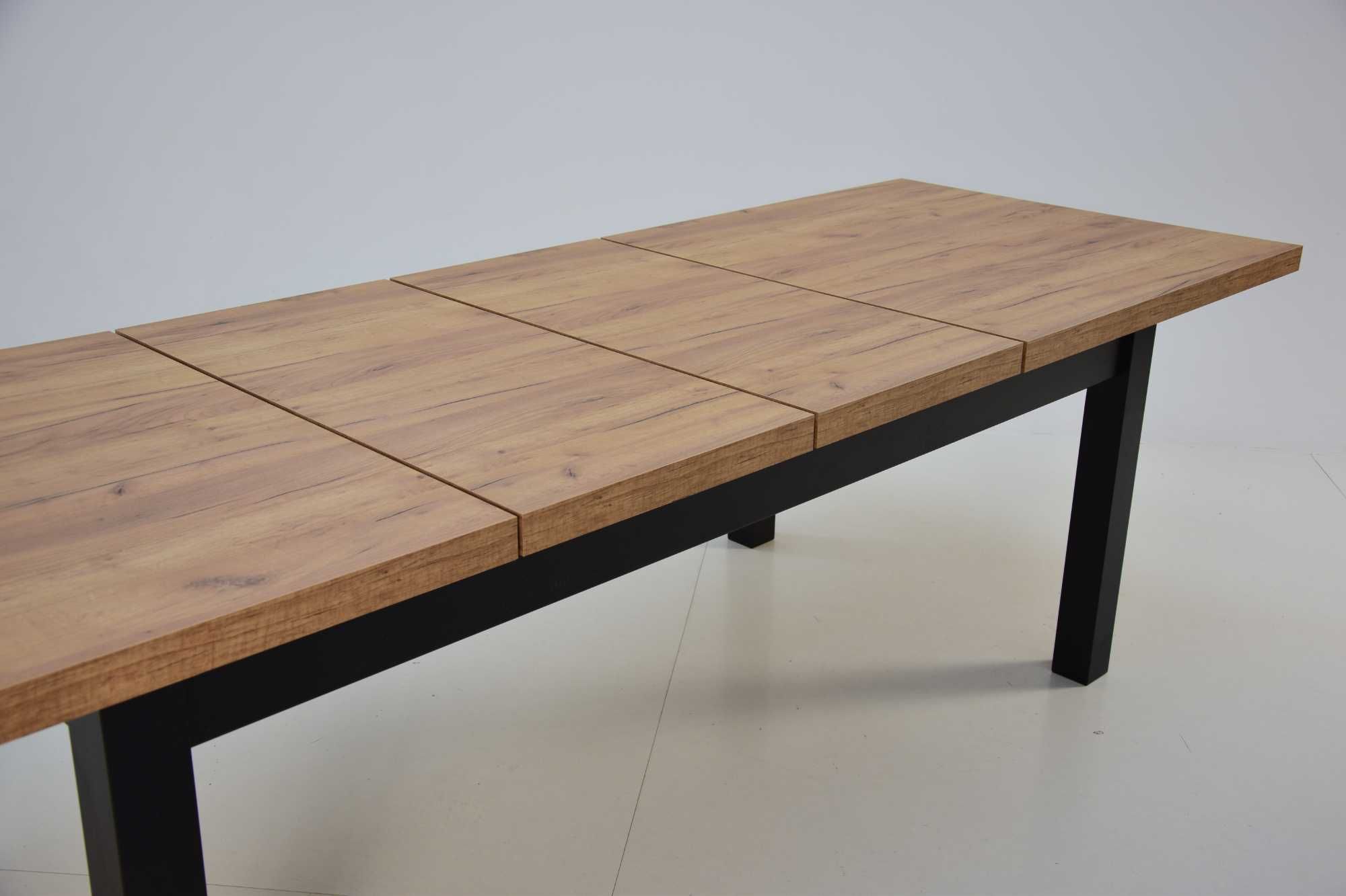 duży rozkładany drewniany stół 100x200/300 blat dąb do salonu jadalni