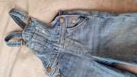 Spodnie dziewczęce jeansy ogrodniczki szelki HM H&M 98