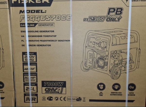 Продам срочно генератор Fisker FSGG6570CE 7кВт.230в.мідна обмотка