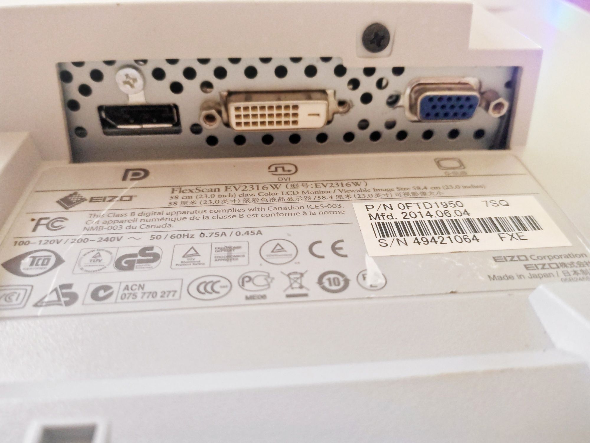 Монітор EIZO FlexScan EV2316W