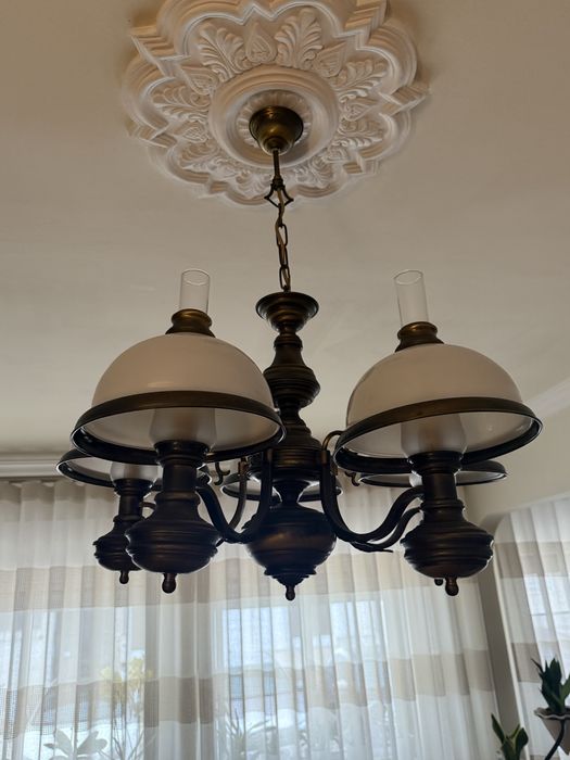 Candeeiros de latão com 5 braços