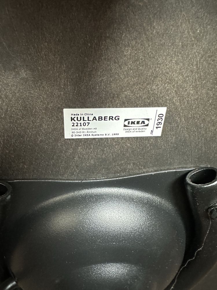 Ikea Kullaberg 2 x krzesło obrotowe czarne industrialne