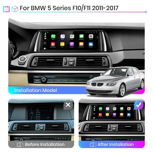 Rádio android 10,25" BMW série 5 F10/11 CARPLAY WIFI 4G 6/128GB 8-CORE