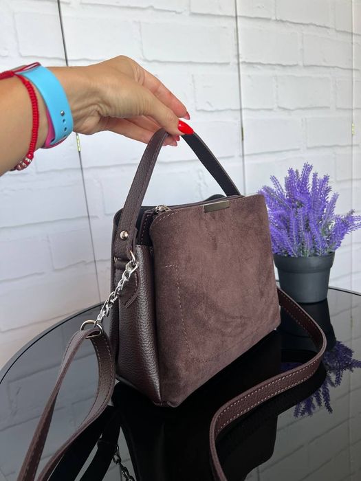 Сумочка жіноча з натуральної замші/штуч.шкіри