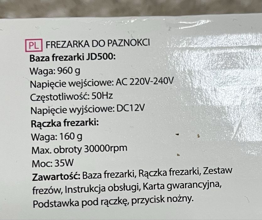 Frezarka do paznokci