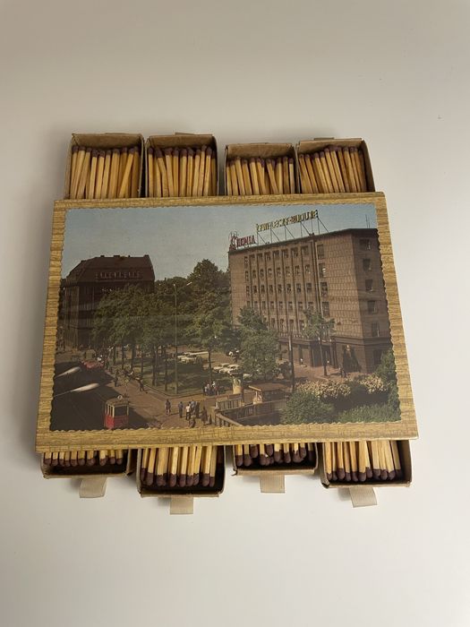 Pudełko na zapalki pocztowka katowice prl