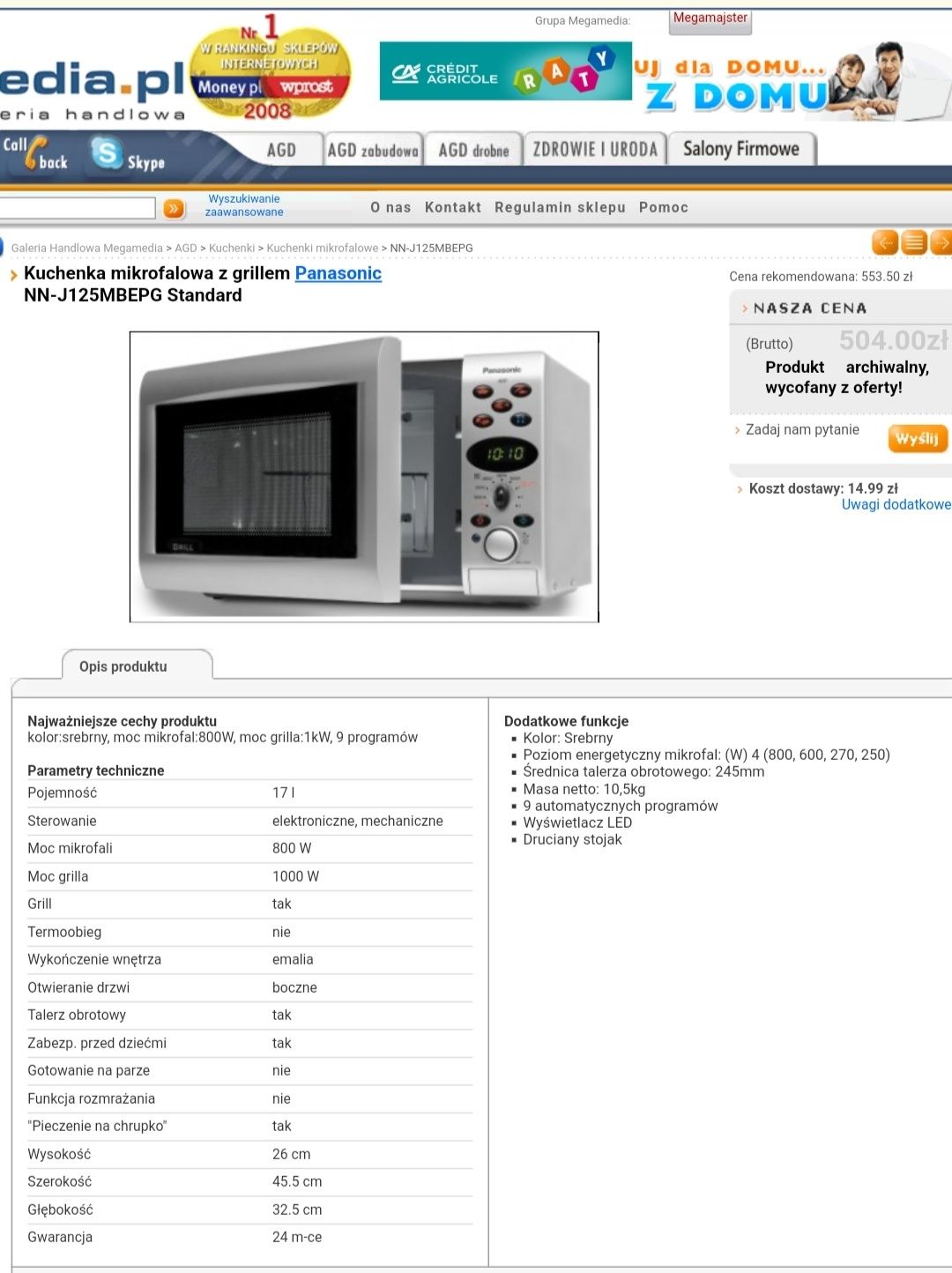 Mikrofalówka Panasonic