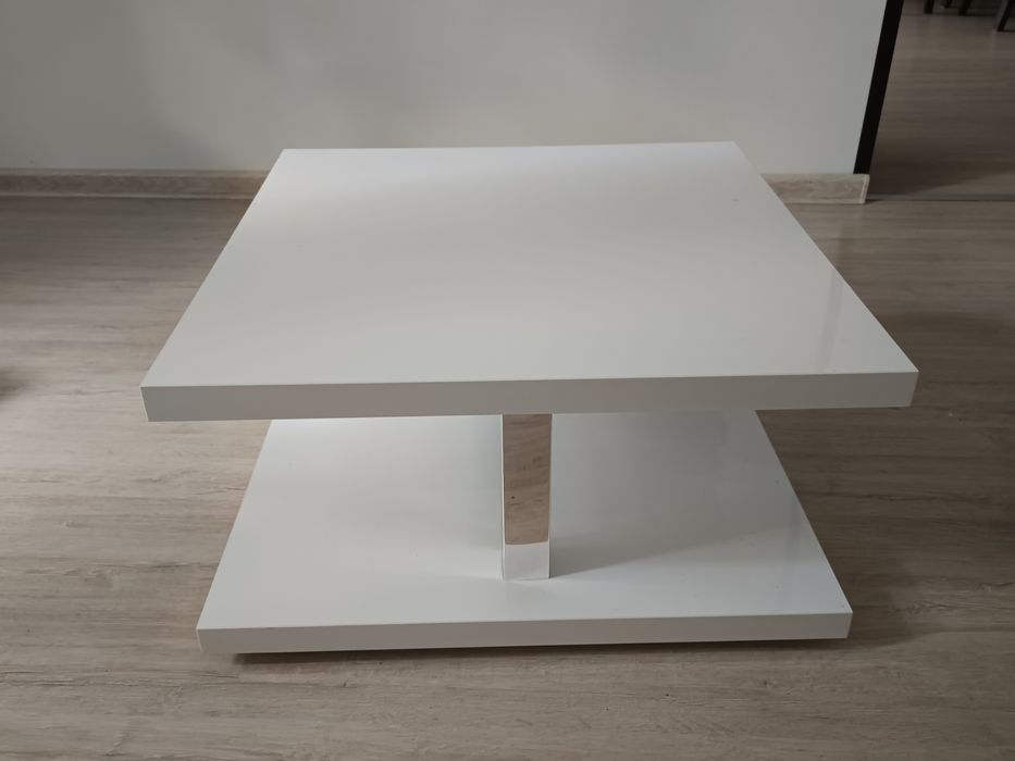 Biały stolik kawowy KYOTO Black Red White 31x60x60 cm