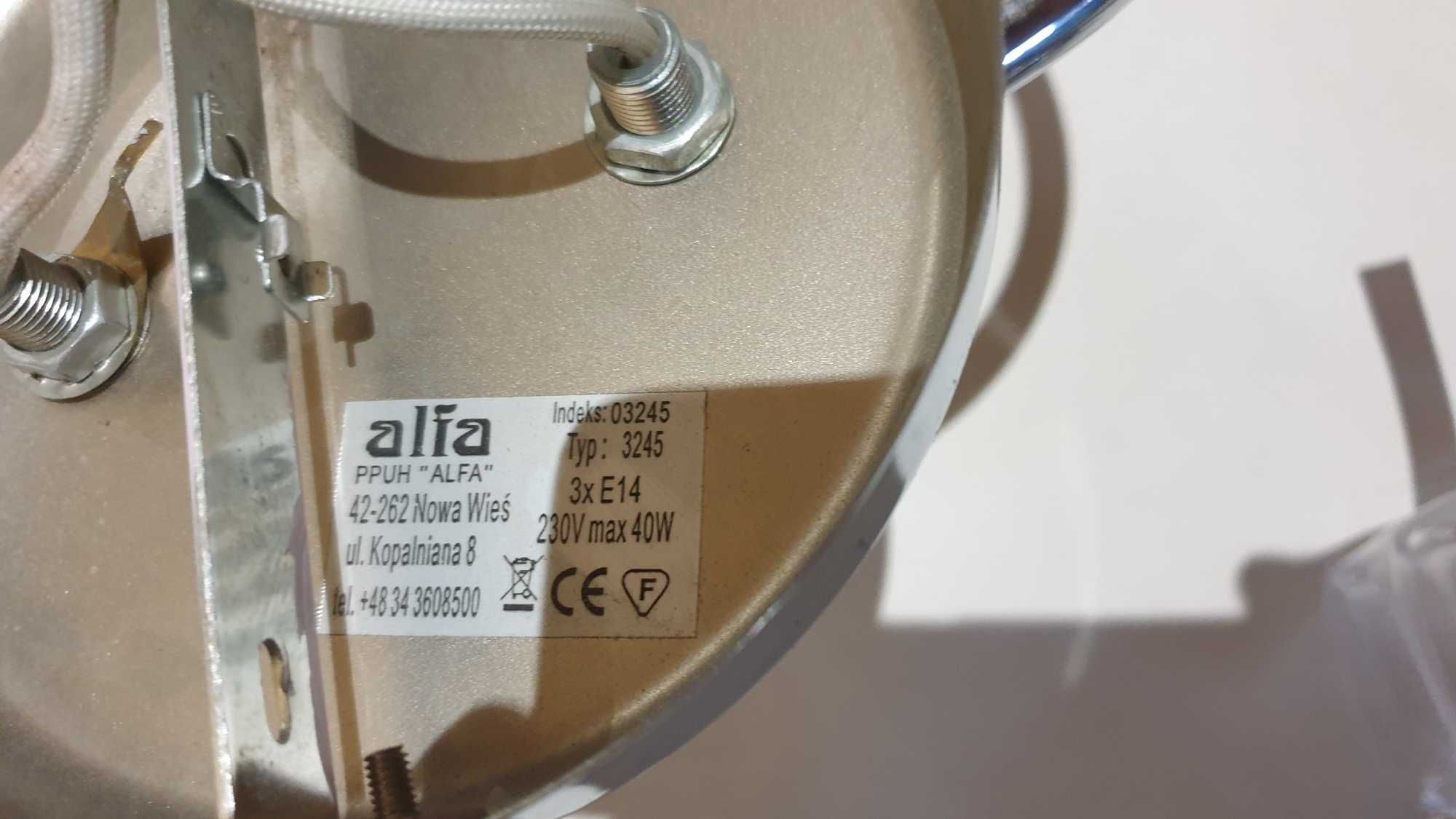 Kinkiet żyrandol 3x e14 ladny szkło