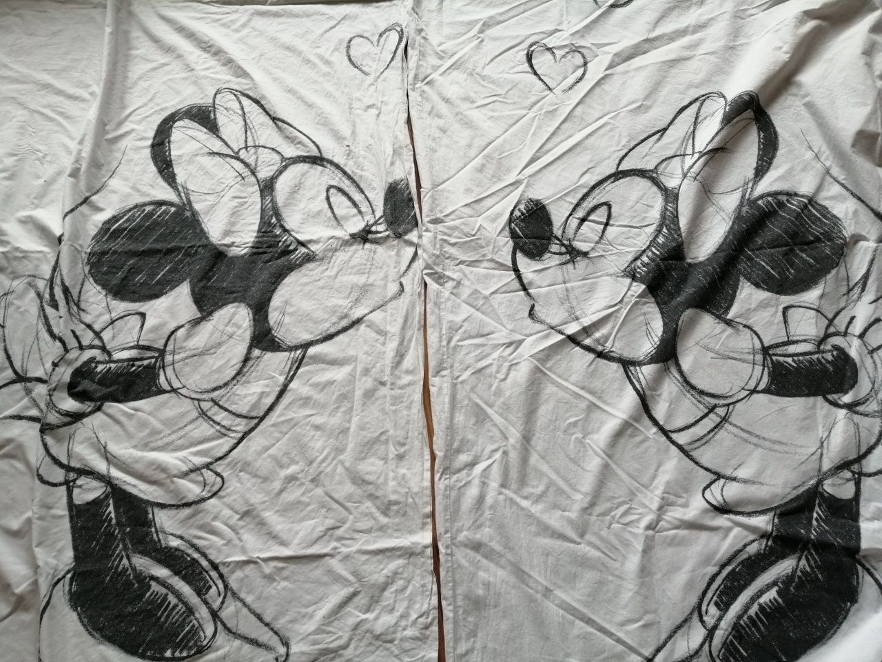 Pościel bawełniana / 2 komplety Disney 122x200 cm, 75x75 cm, biala