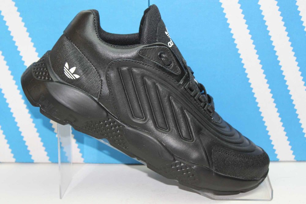 Adidas - черные кроссовки кеды кросівки из натуральной кожи(10-50чер.)