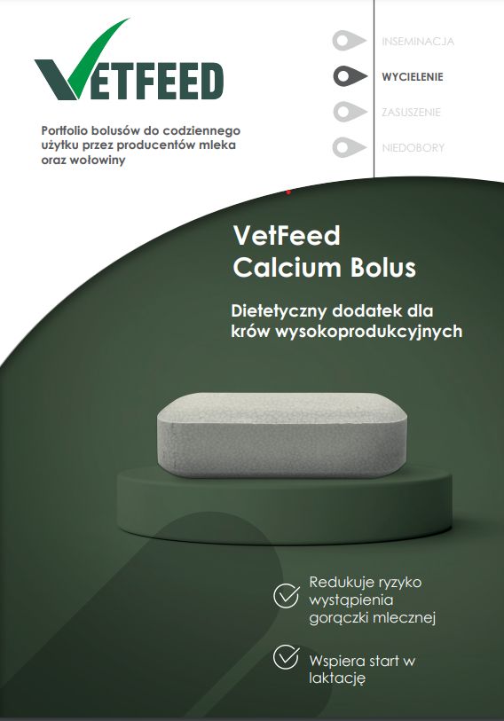 Bolusy wapniowe dla krów. Vetfeed Calcium 12szt.