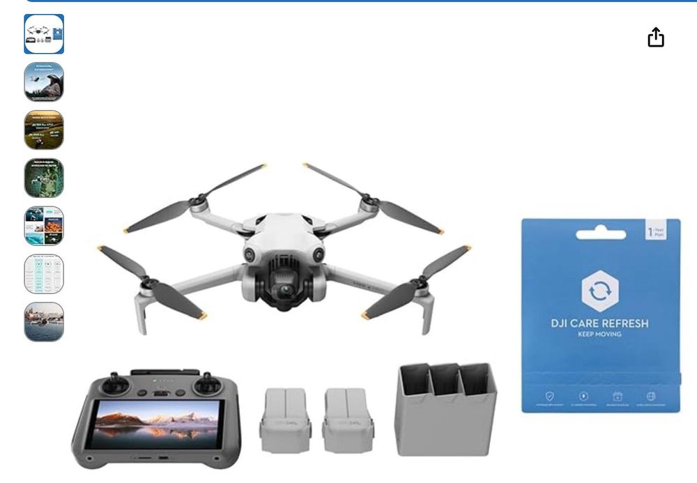 DJI Mini 4 Pro Fly More Combo c/ DJI RC 2 + Care Refresh e 3 baterias