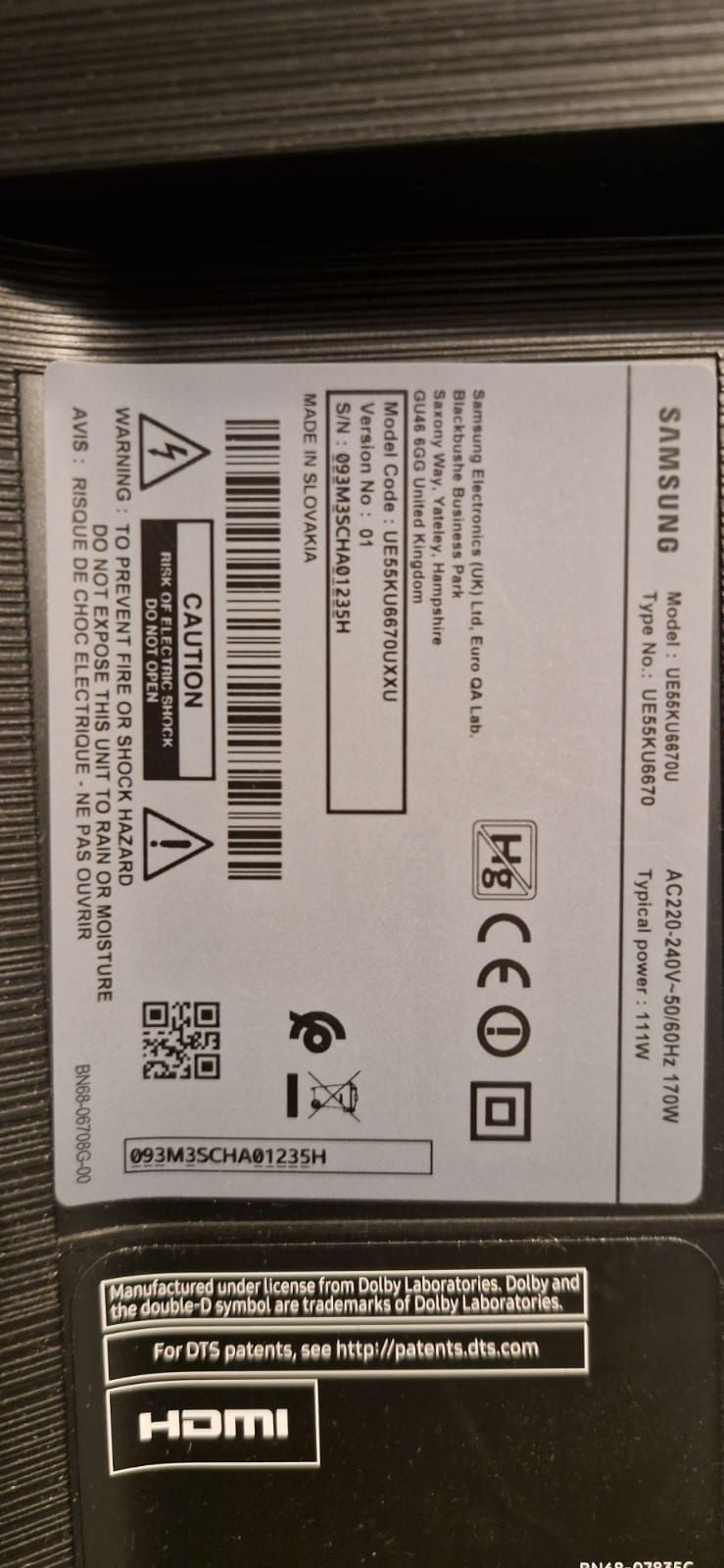 Телевізор Samsung UE55KU