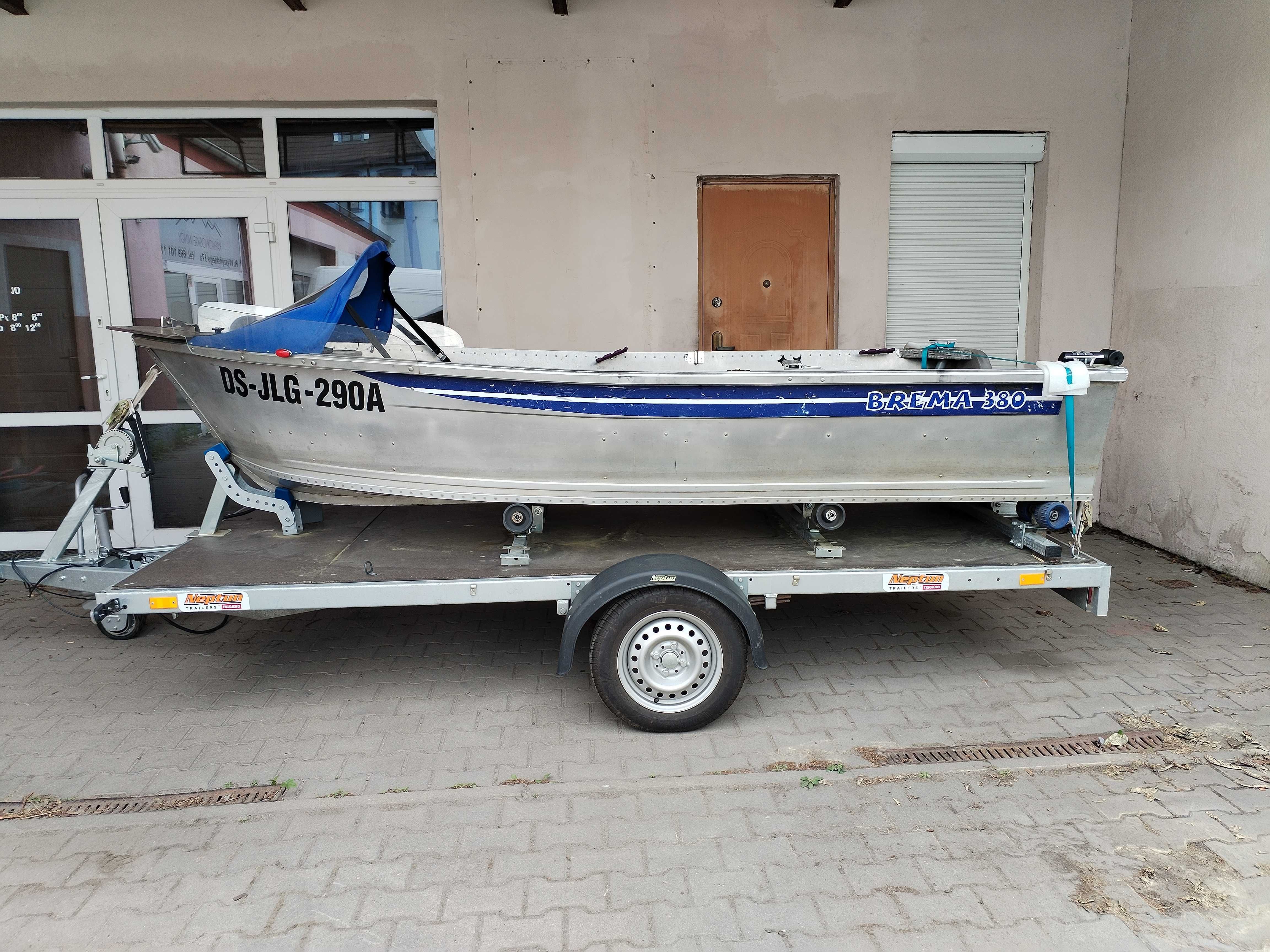 Łódka aluminiowa Brema-380 + przyczepa uchylna NEPTUN