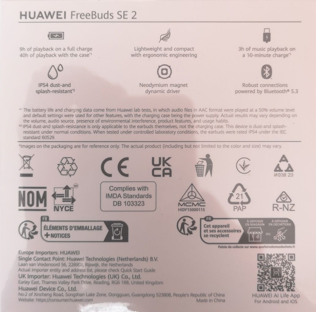 Słuchawki Huawei FreeBuds SE 2 niebieskie