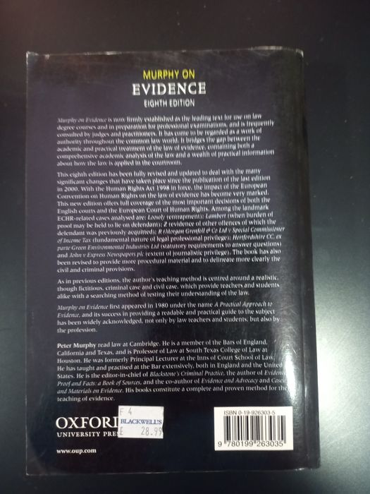 Murphy On Evidence