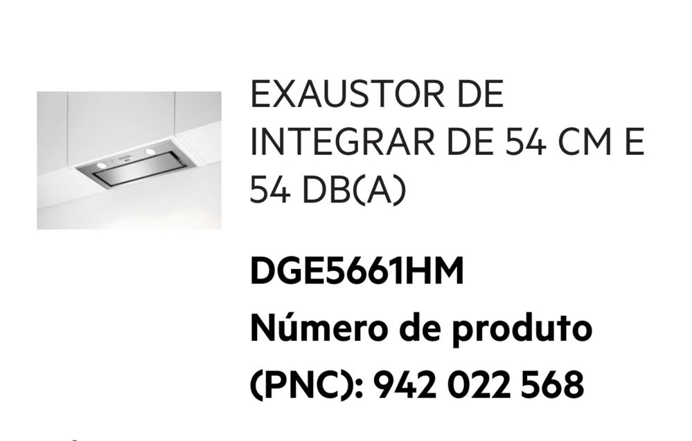 Exaustor AEG midelo DGE5661HM