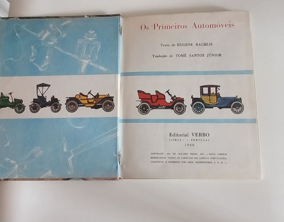Livro Os primeiros automóveis da Verbo 1966