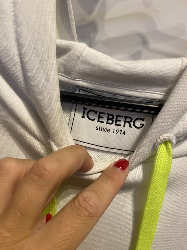 Bluza męska z kapturem Iceberg biala M