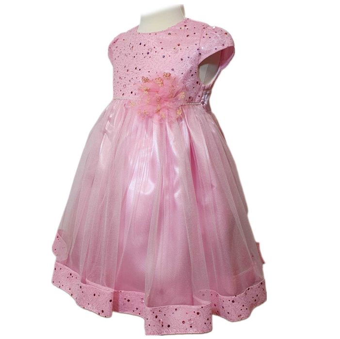 Likwidacja Wyprzedaż Piękna tiulowa wizytowa Sukienka dziewczęca 92