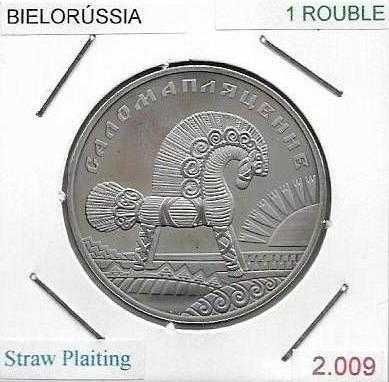 Bielorrússia - - 1 Rouble - 2009 - -  Trança de Palha - -- Moeda Proof