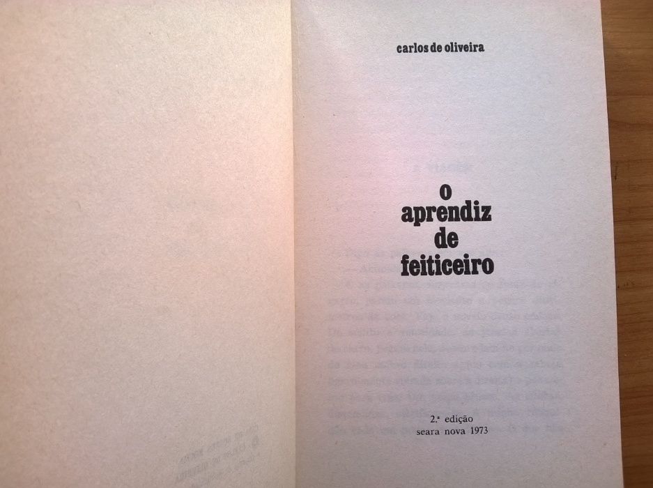 O Aprendiz de Feiticeiro - Carlos de Oliveira (portes grátis)