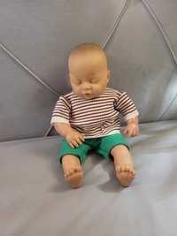 Ubranko dla lalki bobasa 30-34cm bluzka w paski z zielonymi spodenkami