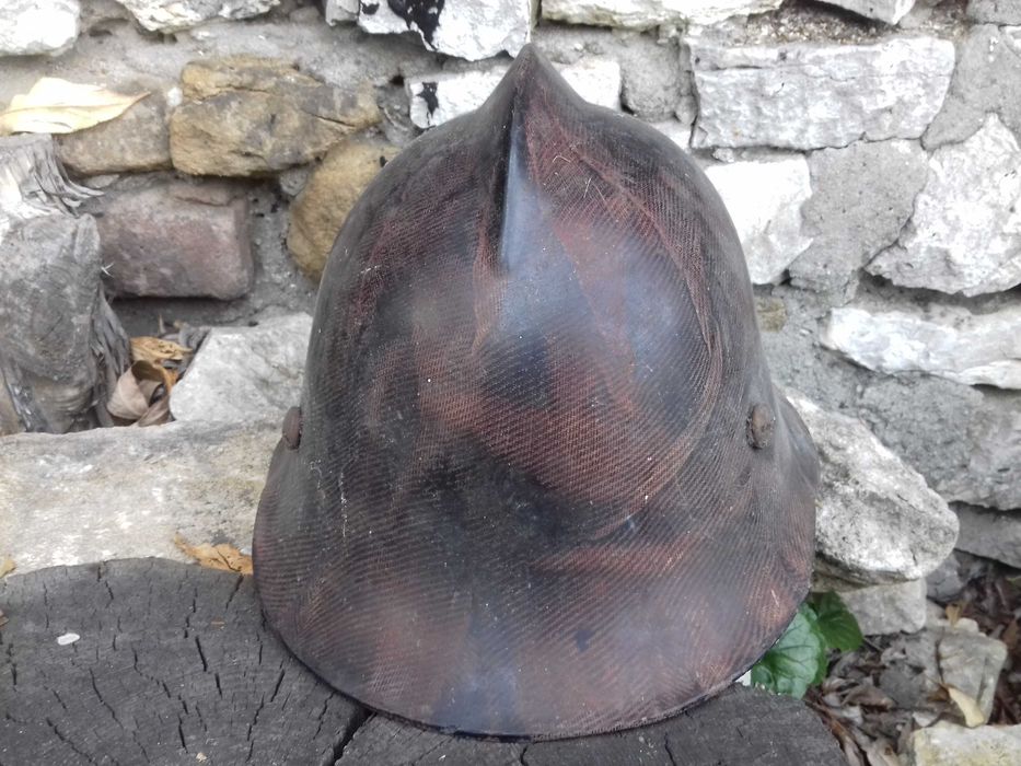 Stary hełm strażacki bakelitowy zabytek PRL retro vintage