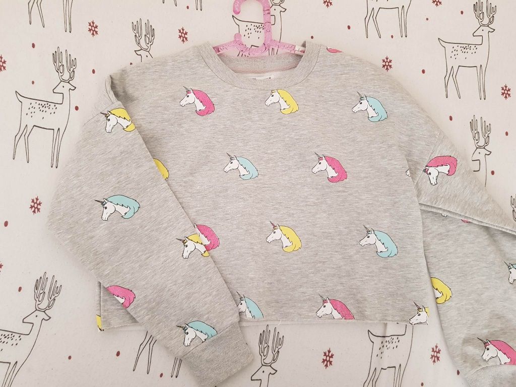 Cropp* Bluza krótka unicorn jednorożec*M