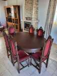Móvel de Sala e Mesa com 8 cadeiras em Mogno
