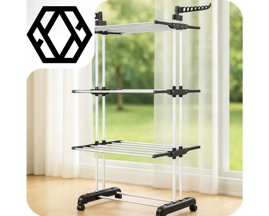 Suszarka Stojąca na Pranie Ubrania Bieliznę Balkon Pionowa Zewnętrzna