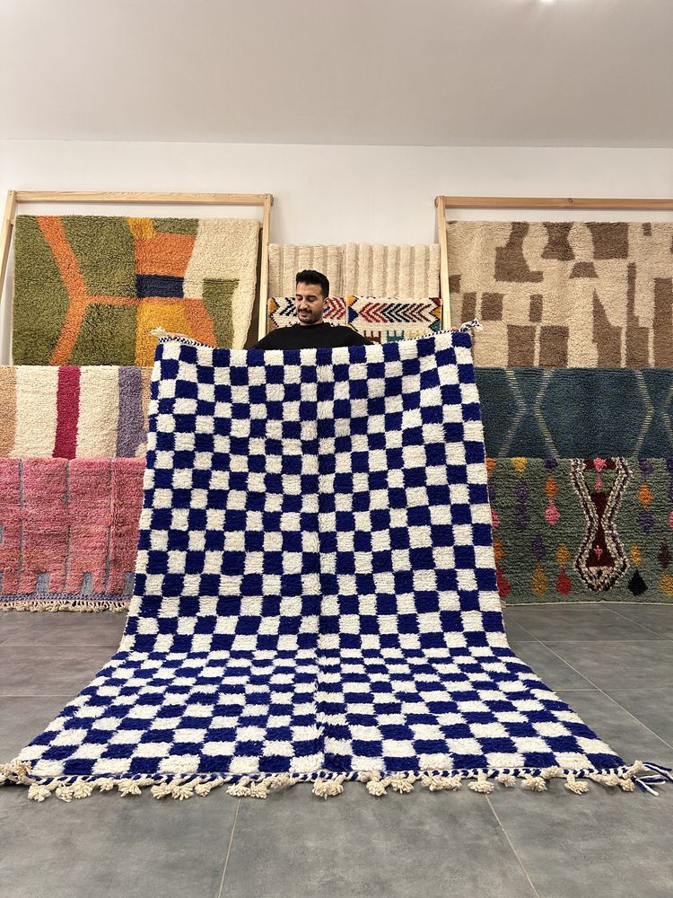 Dywan krata, szachownica marokański, handmade, orientalny