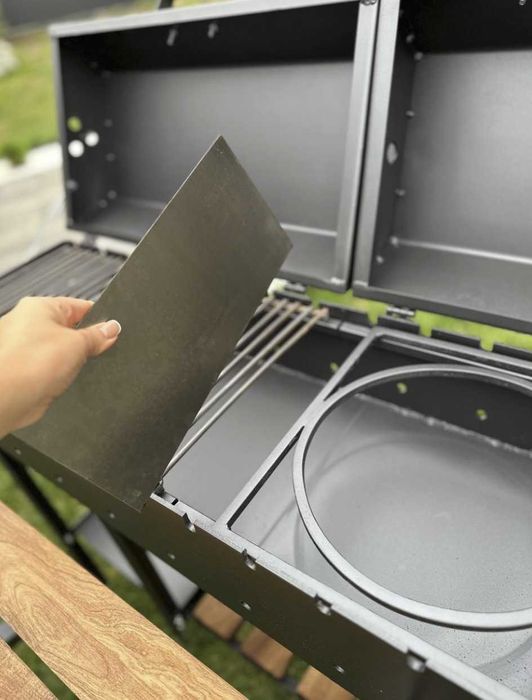 Мангал з кришками для барбекю метал 5 мм на 13 шампурів